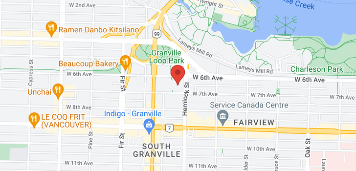 map of 405 1428 W 6TH AVENUE